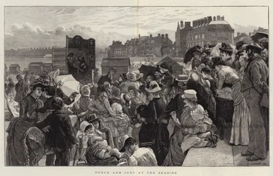 Punch und Judy am Strand